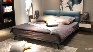 产品图片：家具工厂欧友伟邦客卧家具产品《简约布艺床》议价