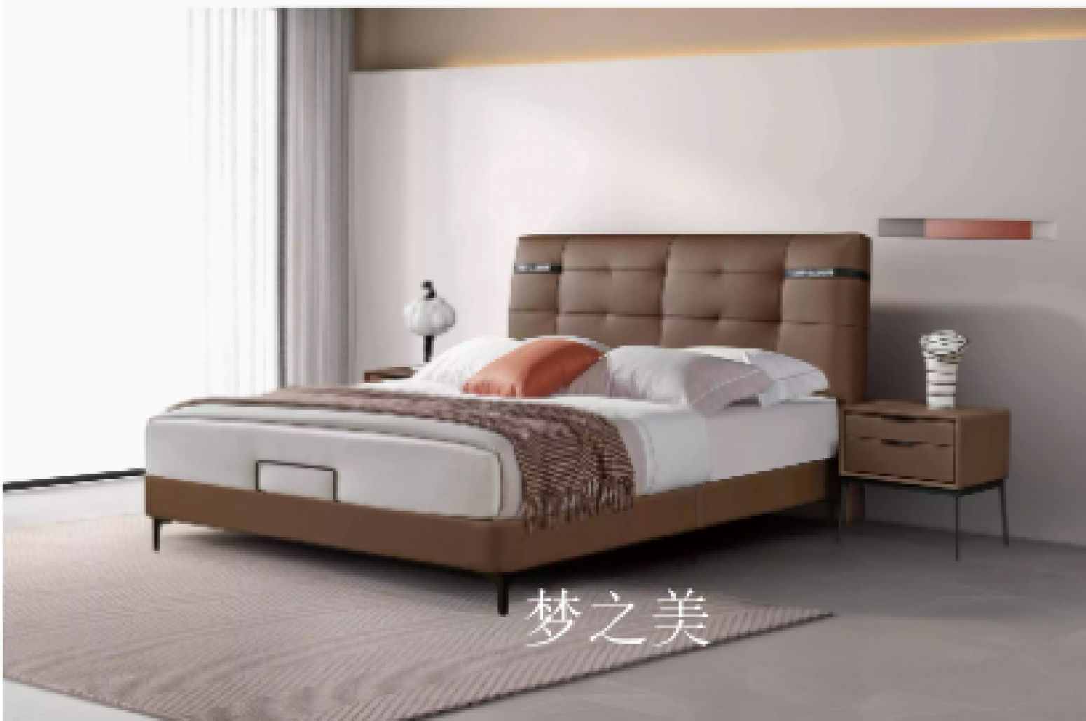 梦之美客卧家具产品《高端头层真皮床》
