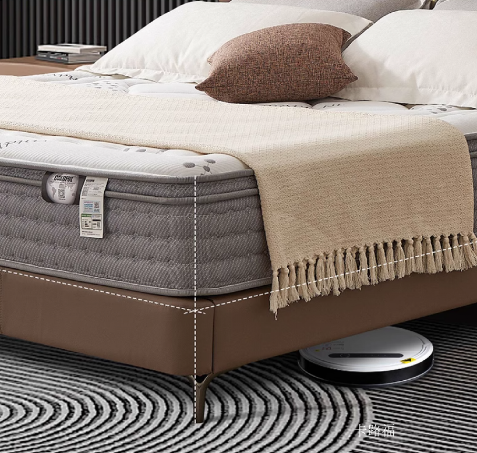 卡路福客卧家具产品《简约黄牛皮鹅绒床架》【图5】