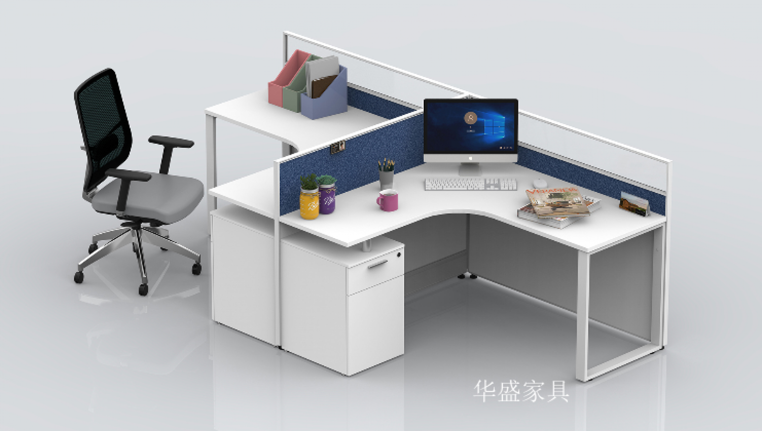 华盛家具办公家具产品《现代板式办公桌》【图2】