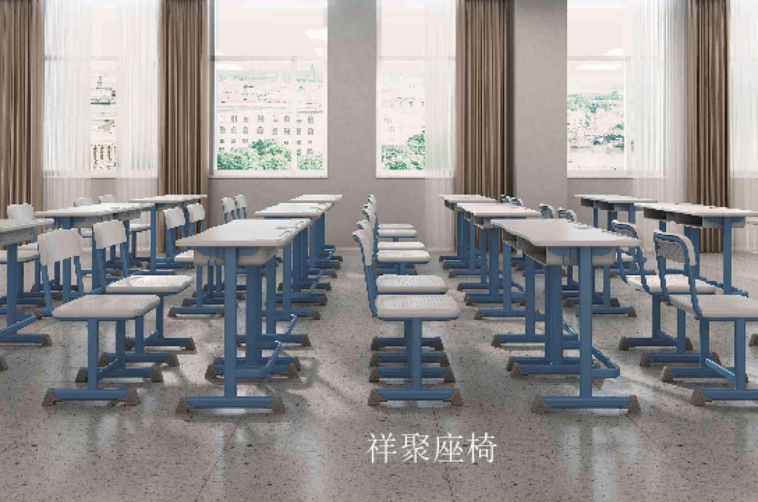 祥聚座椅办公家具产品《学校板式课桌椅》【图7】