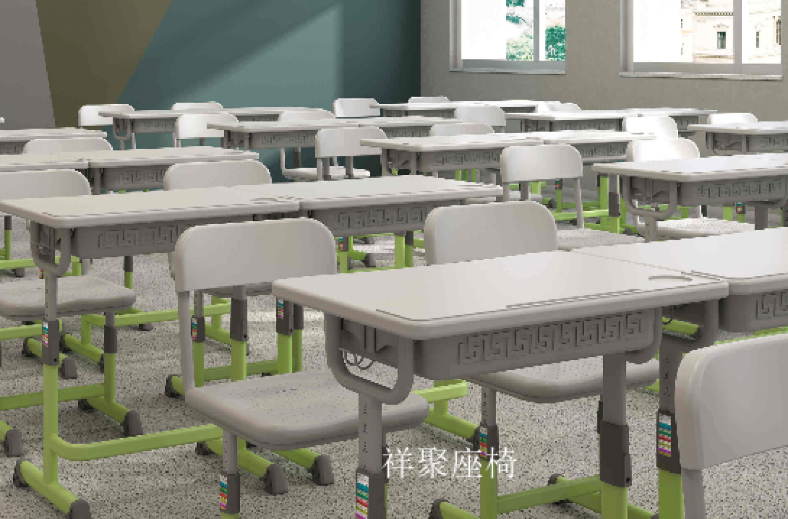 祥聚座椅办公家具产品《学校板式课桌椅》【图8】