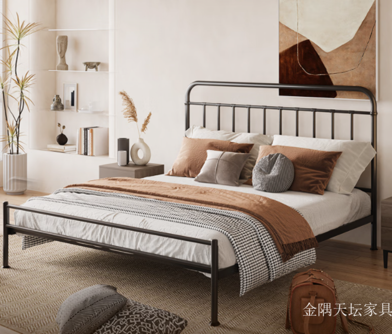 金隅天坛家具客卧家具产品《铁艺床现代家具》