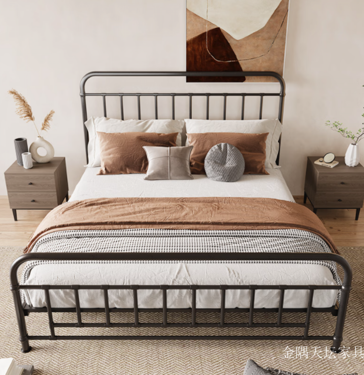 金隅天坛家具客卧家具产品《铁艺床现代家具》【图2】