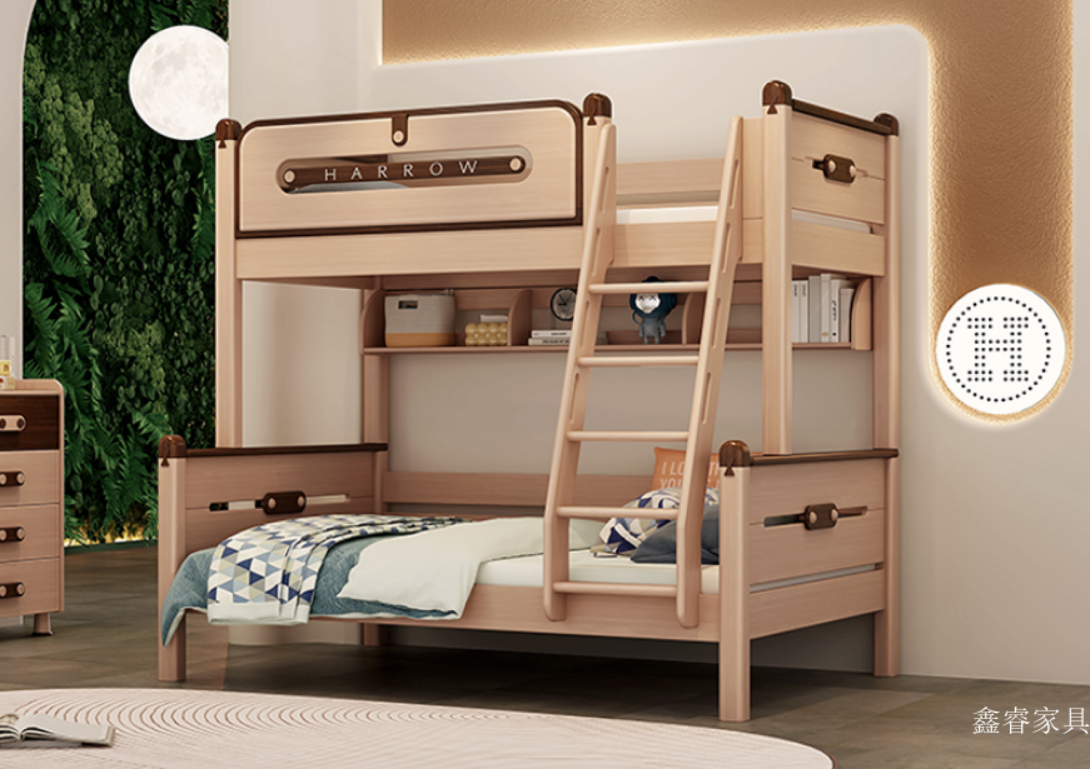 鑫睿家具儿童家具产品《儿童实木双层床》