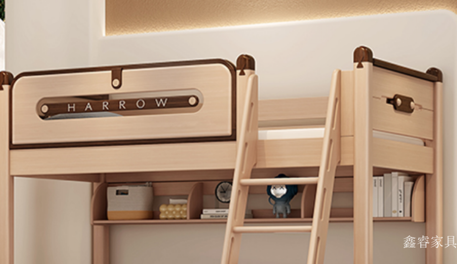 鑫睿家具儿童家具产品《儿童实木双层床》【图1】