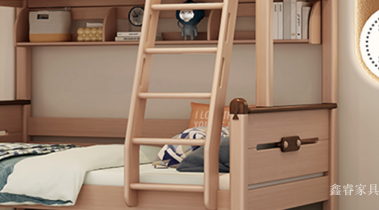 鑫睿家具儿童家具产品《儿童实木双层床》【图2】
