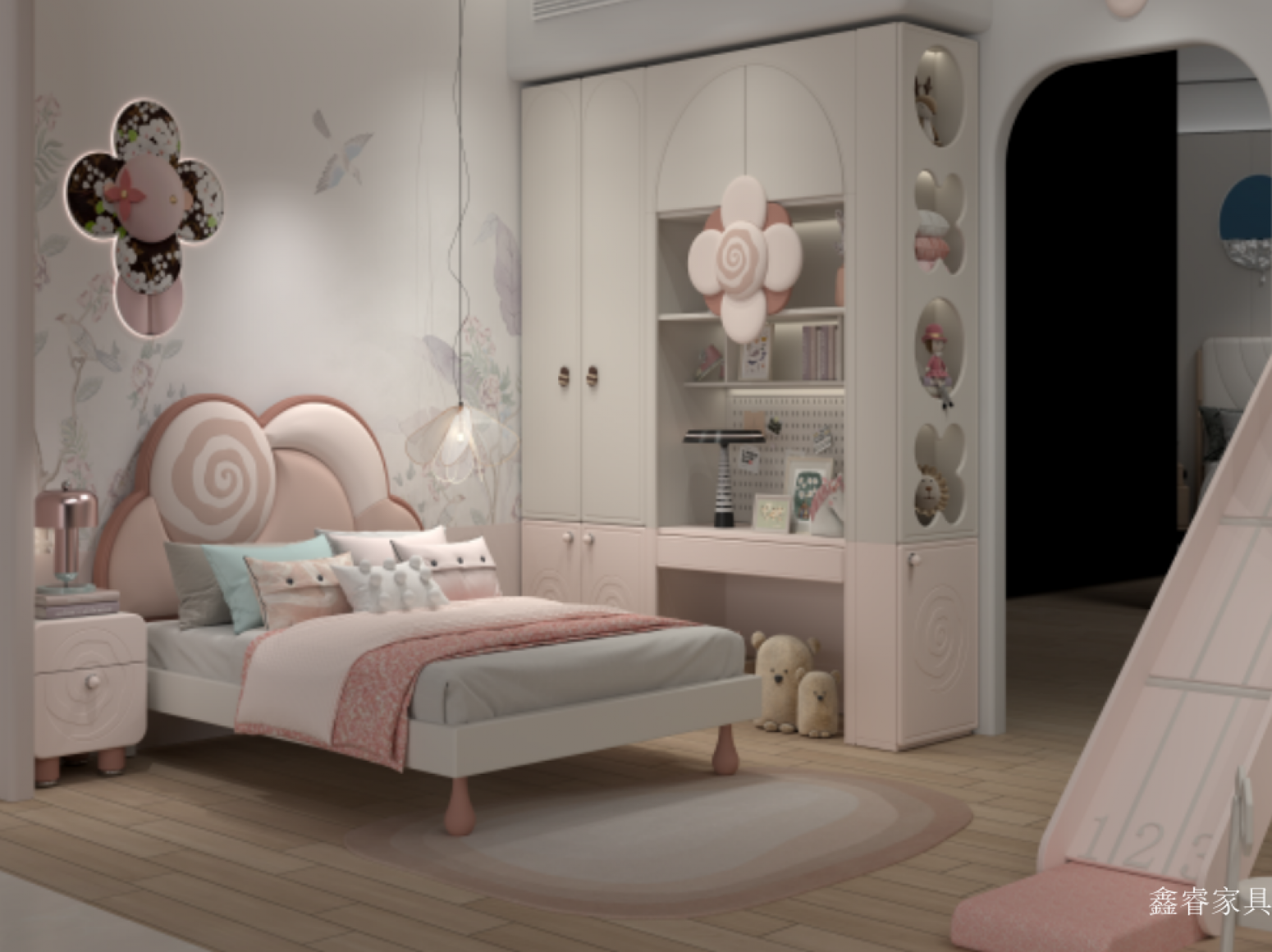 鑫睿家具儿童家具产品《花漾公主风儿童床》