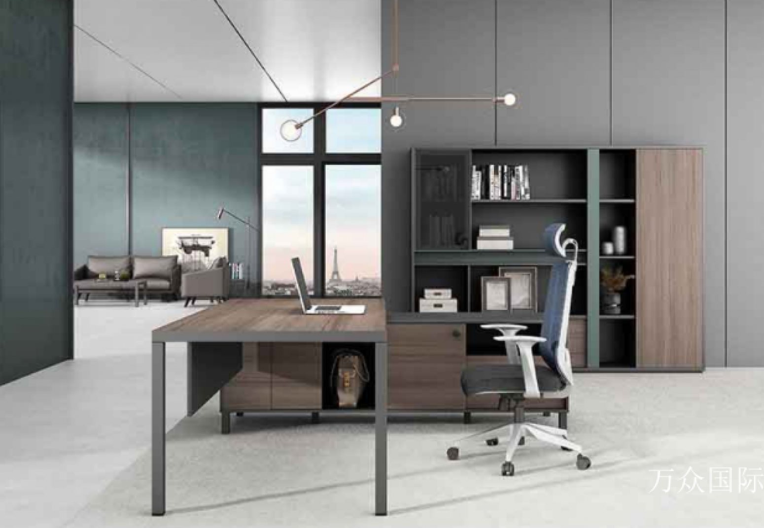 万众国际办公家具产品《现代高管办公桌》【图1】