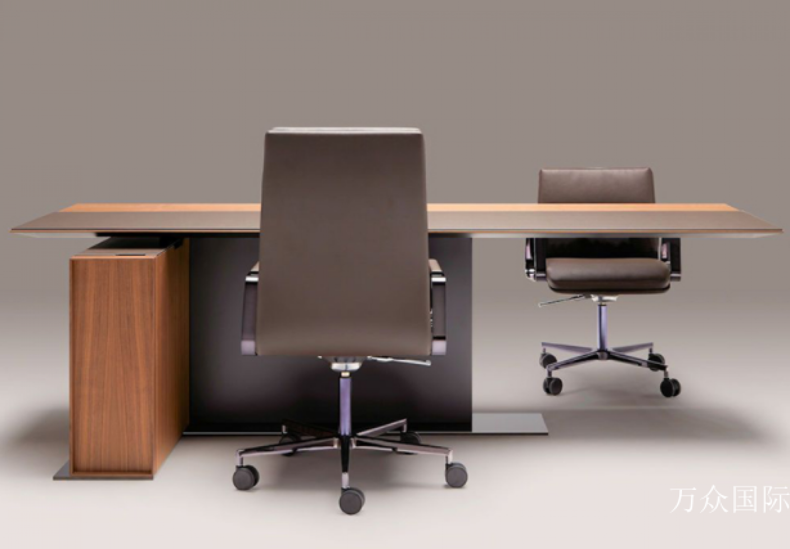 万众国际办公家具产品《现代极简高管办公桌》【图1】