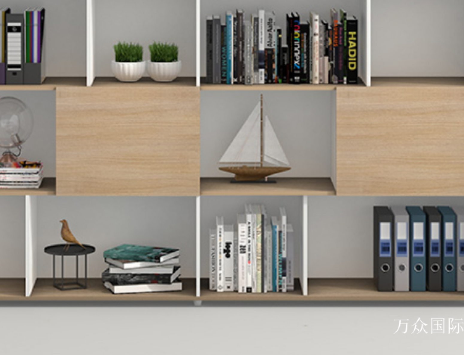 万众国际办公家具产品《木纹拼色开放式文件柜》【图2】