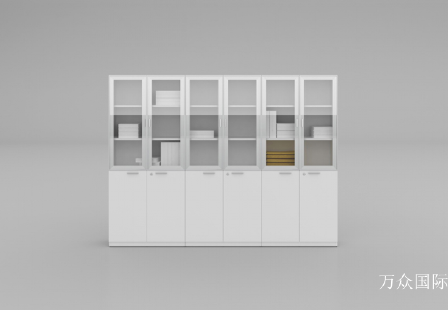 万众国际办公家具产品《现代玻璃门文件柜》