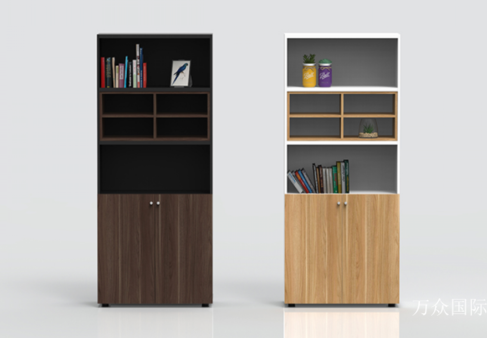 万众国际办公家具产品《实木开放式文件柜》【图1】