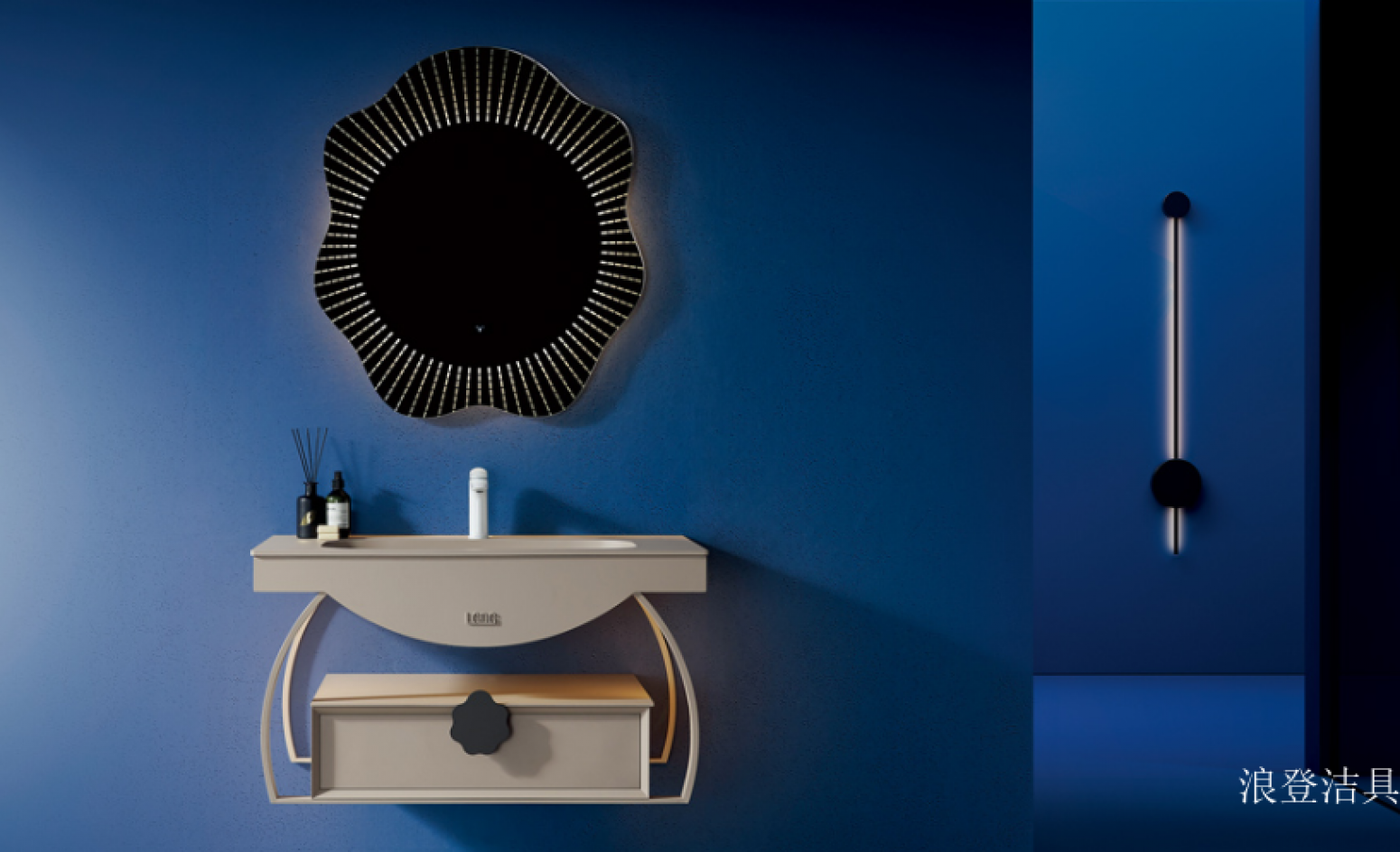 浪登洁具厨卫家具产品《个性造型浴室柜》