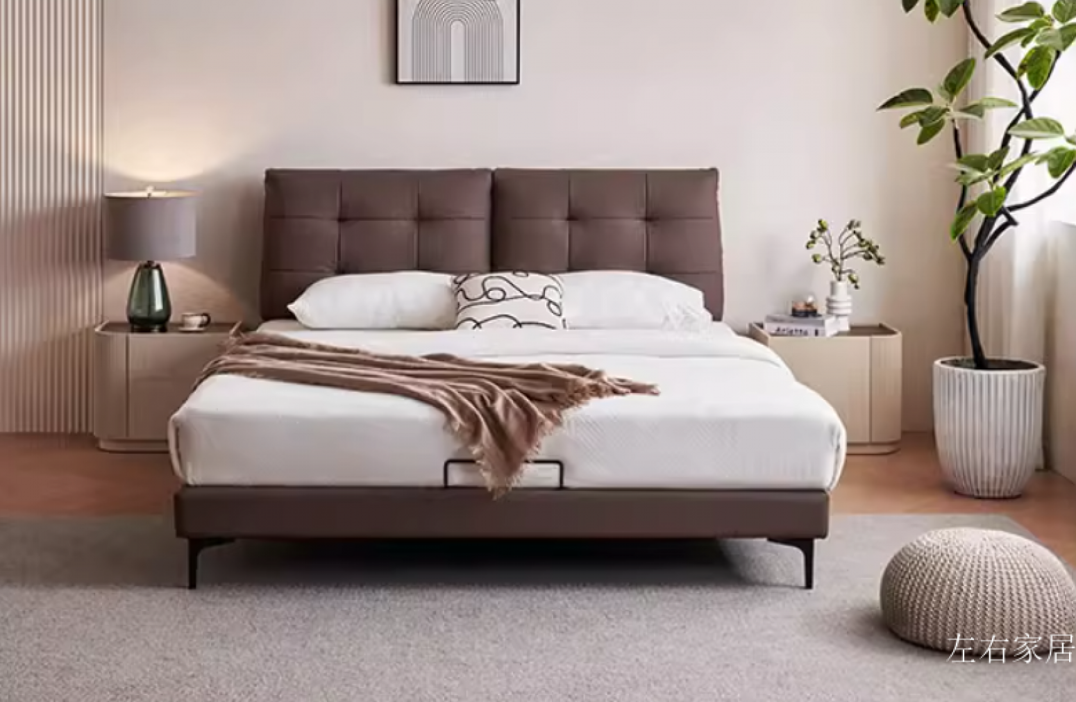 左右家居客卧家具产品《极简高端大气大床》【图0】