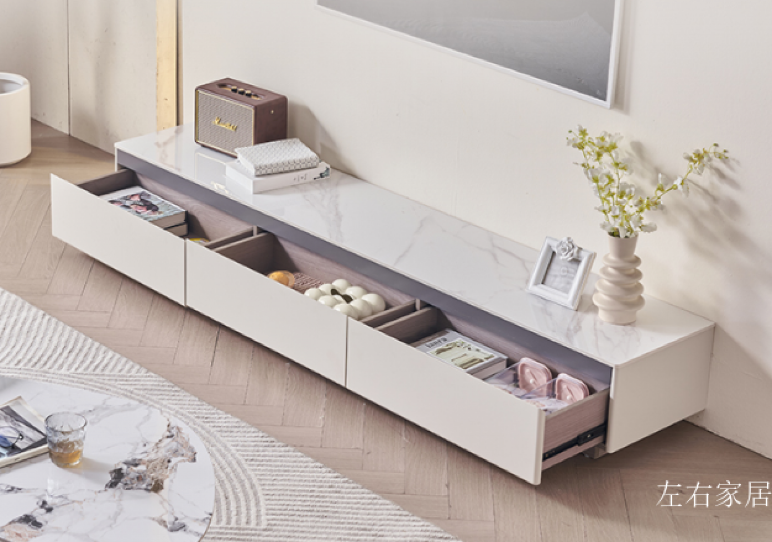 左右家居客卧家具产品《极简高级感茶几电视柜》【图1】