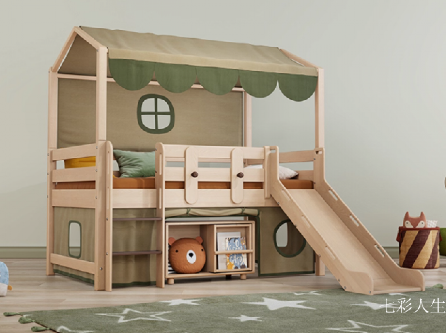 七彩人生儿童家具产品《树屋儿童床》【图0】