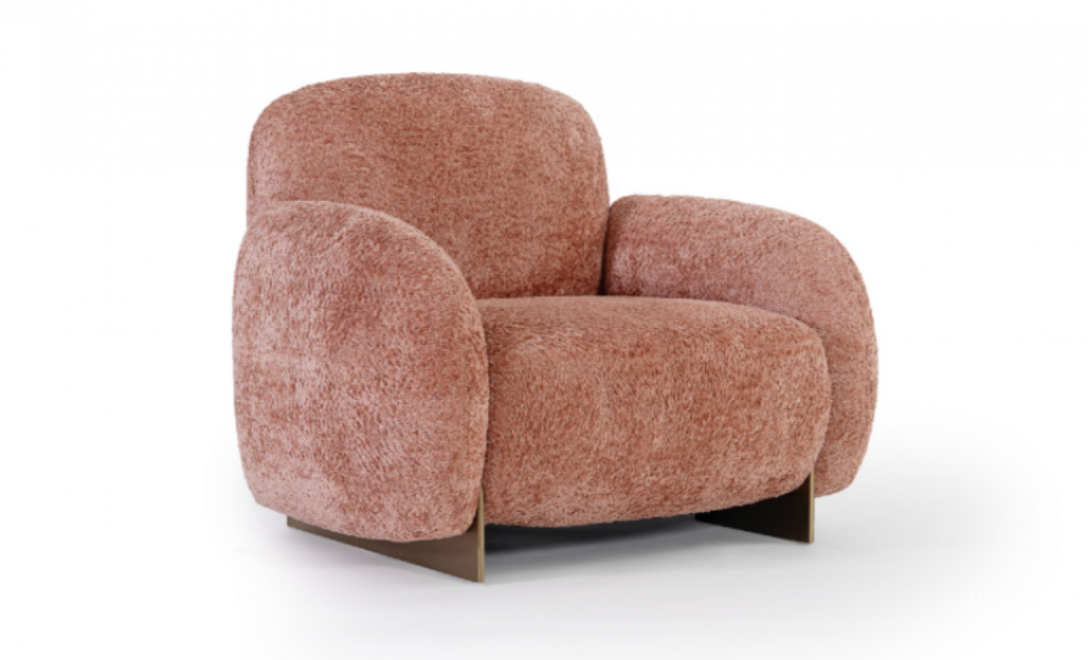 华意家居客卧家具产品《粉棕毛绒云感休闲椅》【图0】