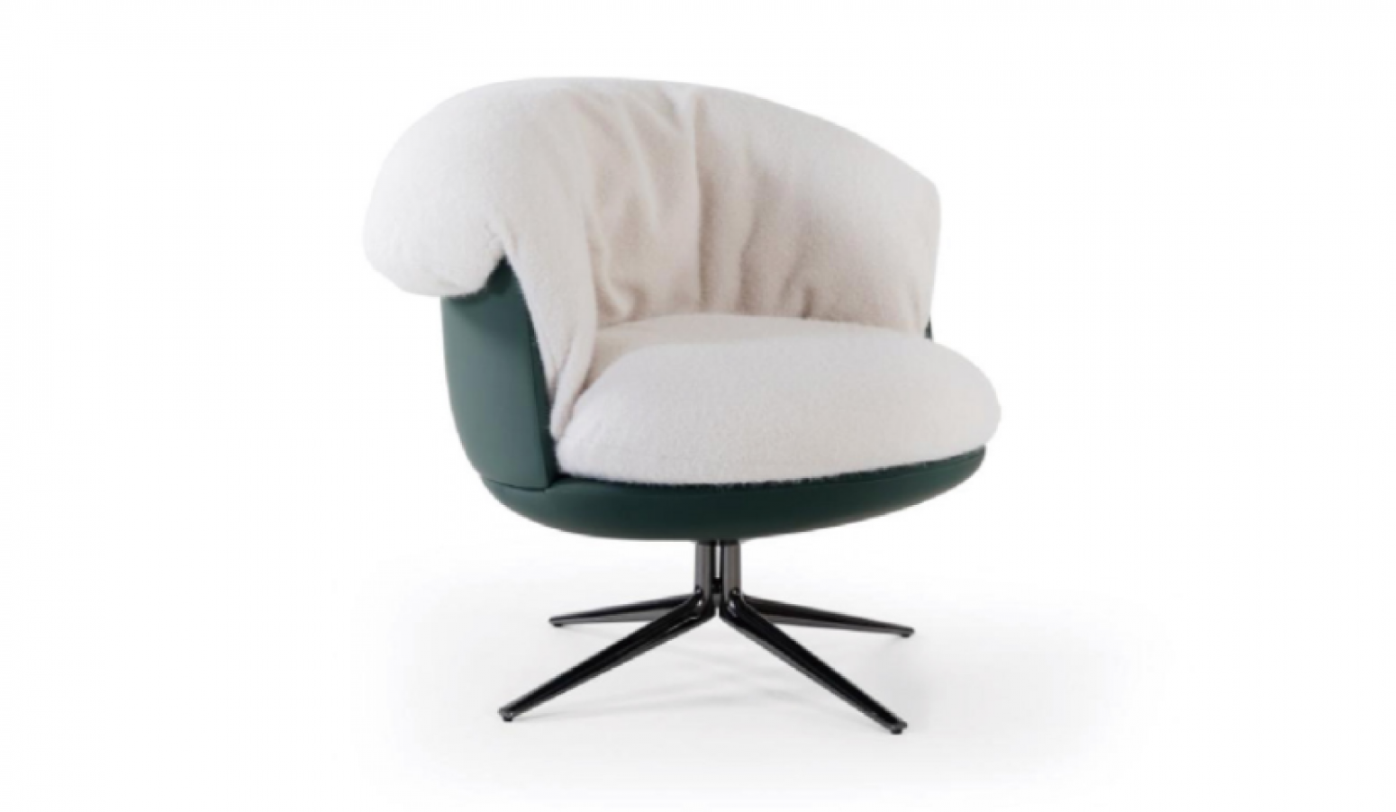 华意家居客卧家具产品《墨绿拼白毛绒休闲椅》【图0】