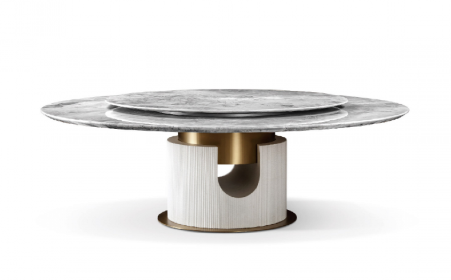 华意家居客卧家具产品《轻奢大理石转盘餐台》