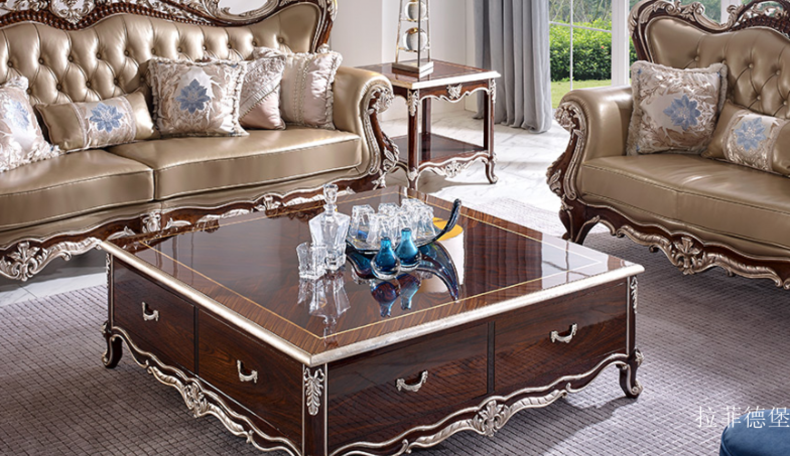 拉菲德堡客卧家具产品《皇室玫瑰金沙发》【图2】