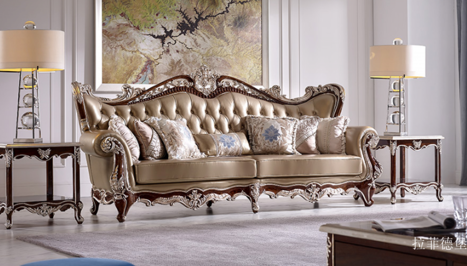 拉菲德堡客卧家具产品《皇室玫瑰金沙发》【图3】