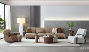 莫霞家居客卧家具产品《胡桃木边布艺沙发》议价