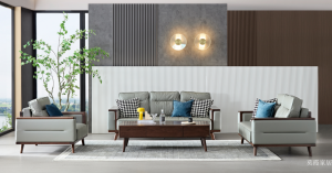 莫霞家居客卧家具产品《皮艺胡桃木框沙发》议价