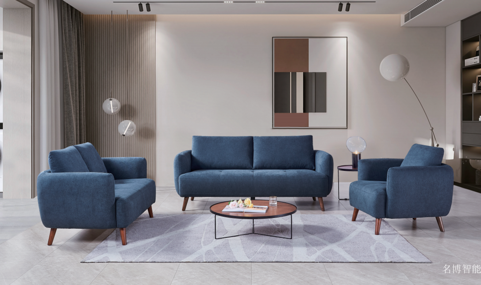 名博智能客卧家具产品《深蓝布艺沙发》【图2】