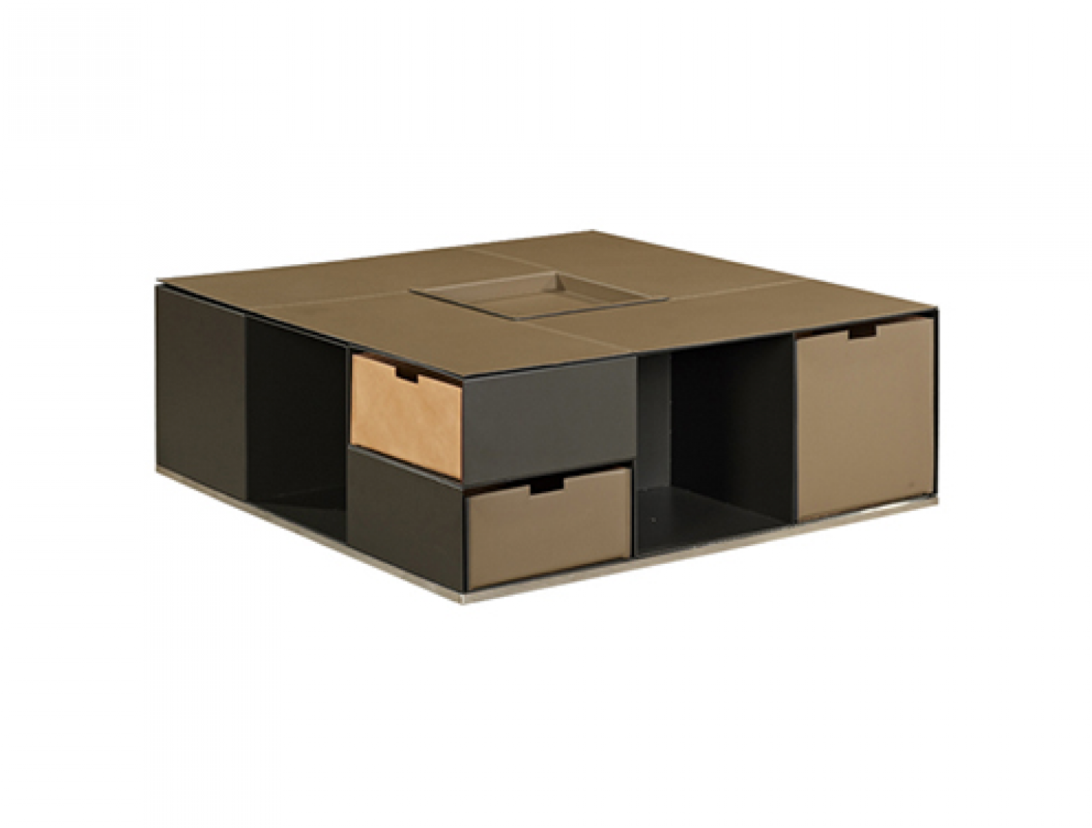 美廷理创客卧家具产品《棕灰拼格储物茶几》【图1】