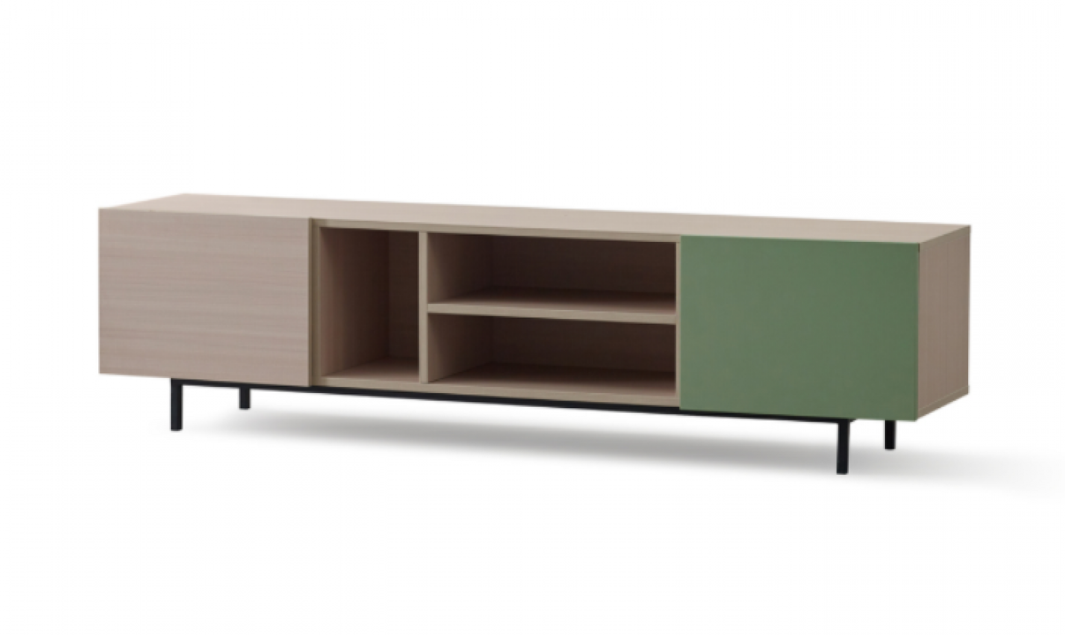 朗萨家私客卧家具产品《木韵绿调简约电视柜》