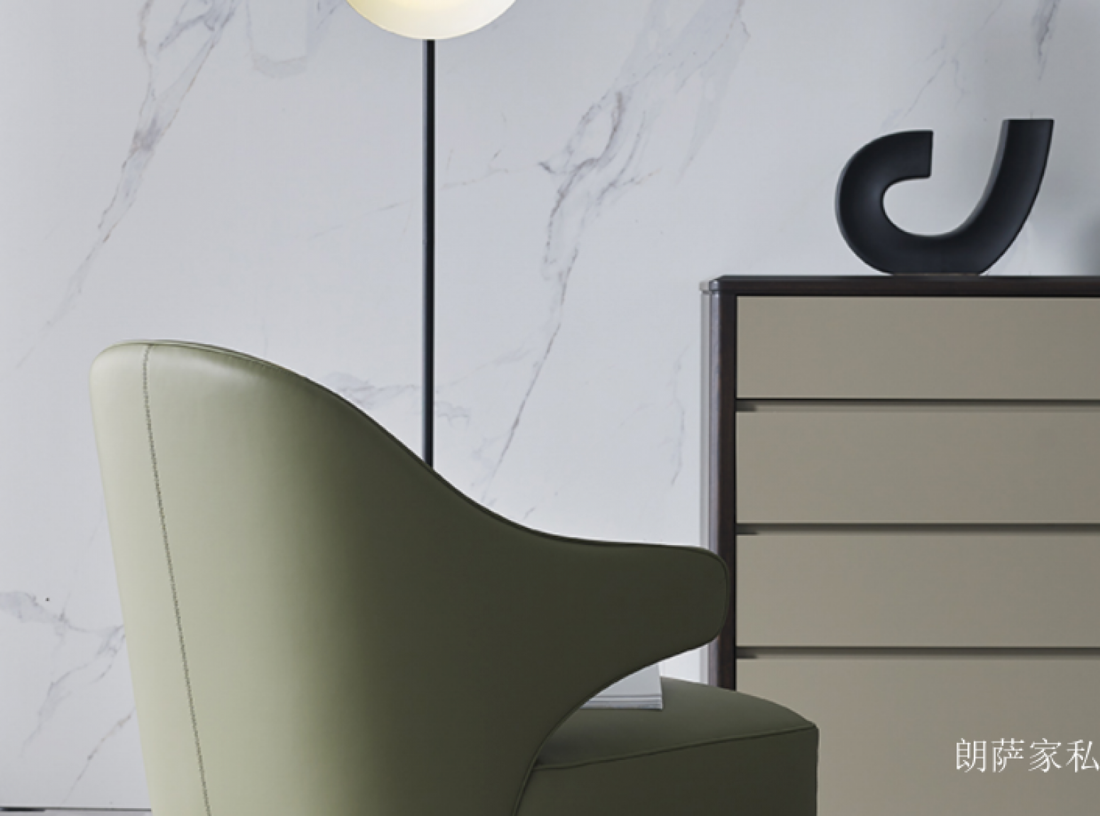 朗萨家私客卧家具产品《橄榄绿雅韵休闲椅》【图3】