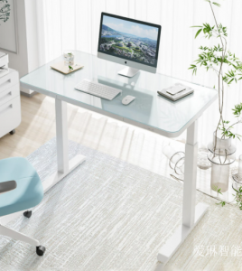 爱琳智能办公家具产品《白色玻璃智能升降桌》议价