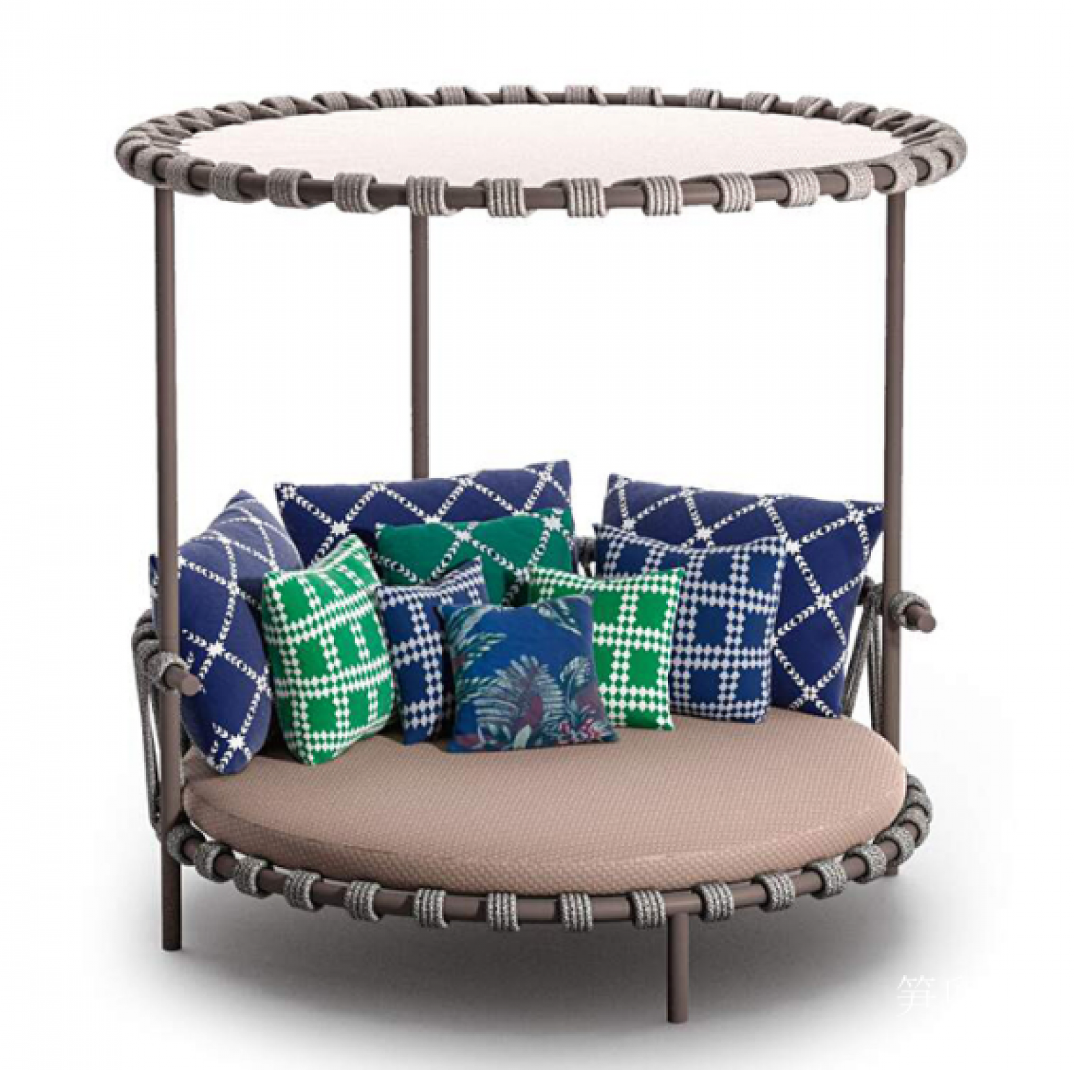 笋卯家居户外家具产品《蓝绿织绳休闲户外沙发》【图2】