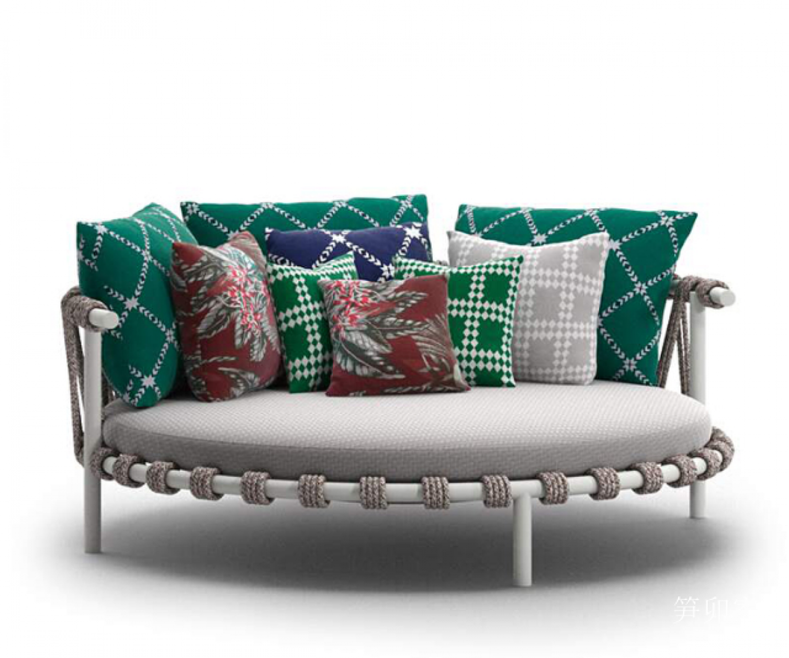 笋卯家居户外家具产品《蓝绿织绳休闲户外沙发》【图3】