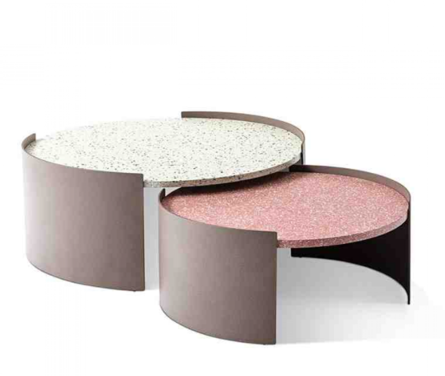 笋卯家居户外家具产品《双圆拼色水磨石茶几》