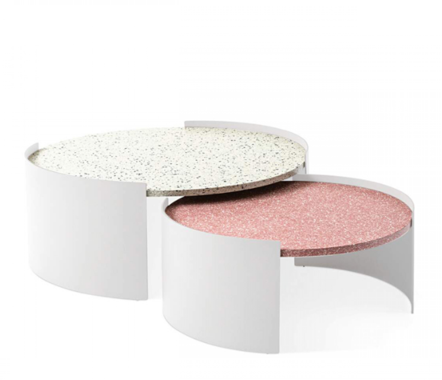 笋卯家居户外家具产品《双圆拼色水磨石茶几》【图1】