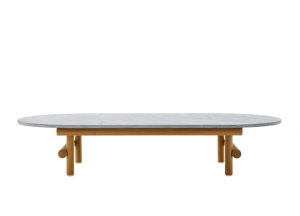 笋卯家居户外家具产品-《大理石木架户外茶几》