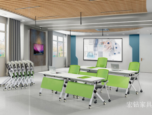 宏钻家具办公家具产品《可折叠移动课桌椅》议价