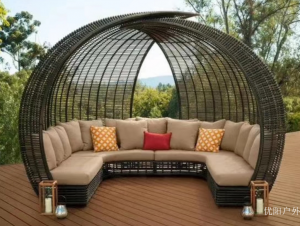 优阳户外户外家具产品《深棕编藤穹顶户外沙发》议价