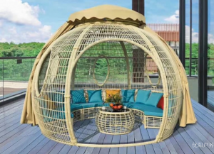 优阳户外户外家具产品《米白球形穹顶户外沙发》议价