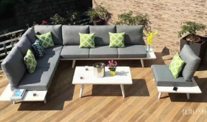 优阳户外户外家具产品《灰白简约户外L形沙发》议价