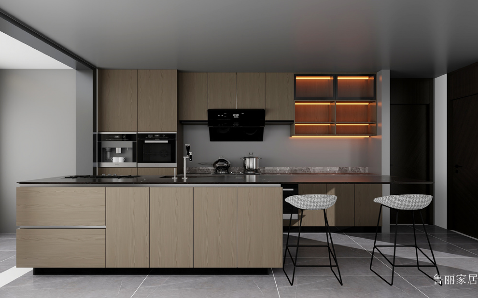 鲁丽家居客卧家具产品《原木风岛台橱柜》