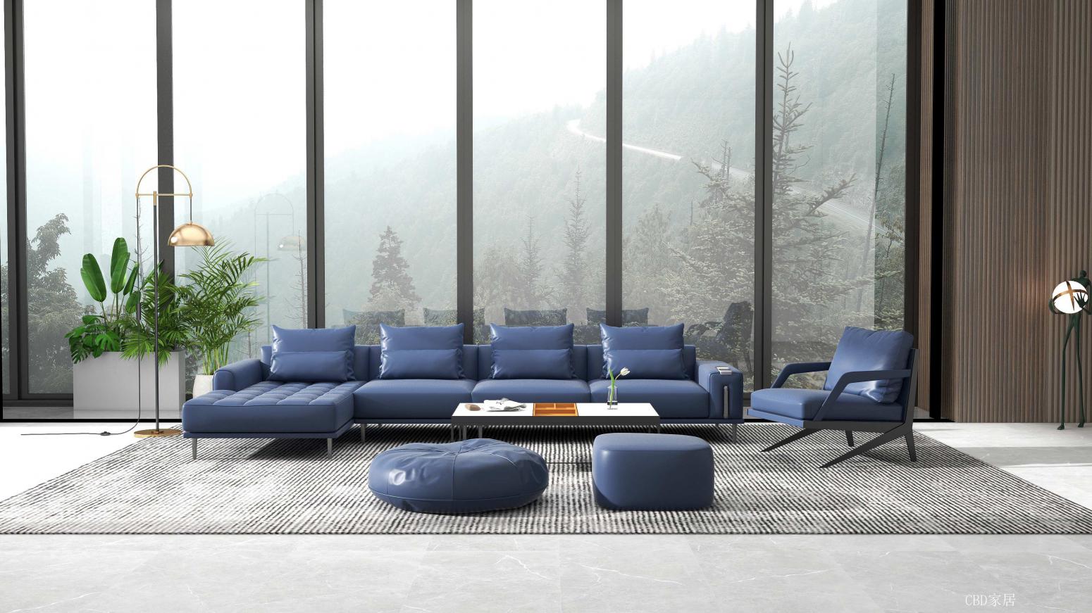 CBD家居客卧家具产品《黑金 沙发HZ071》【图1】