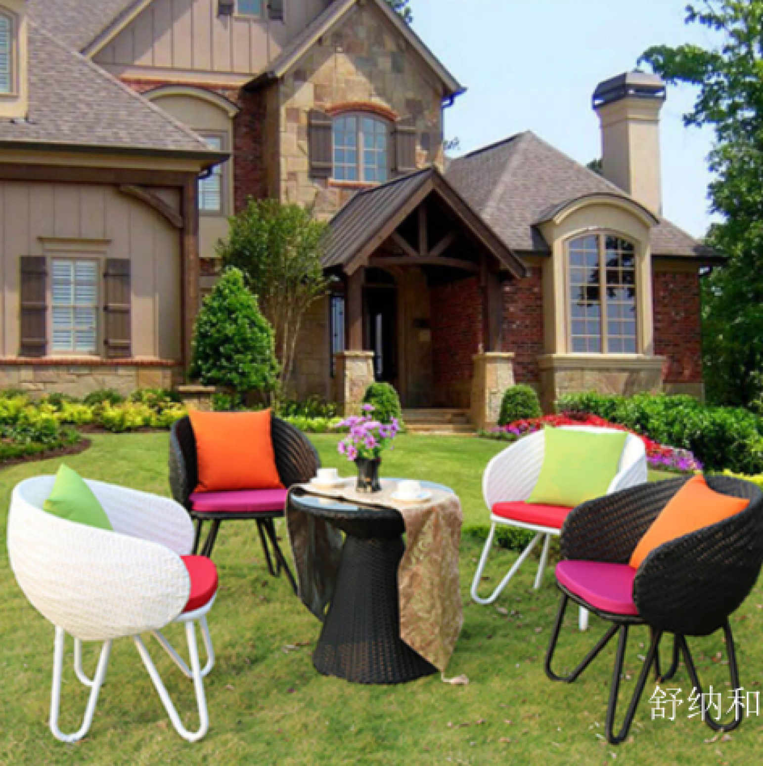 舒纳和户外家具产品《高档别墅户外编藤桌椅》【图1】