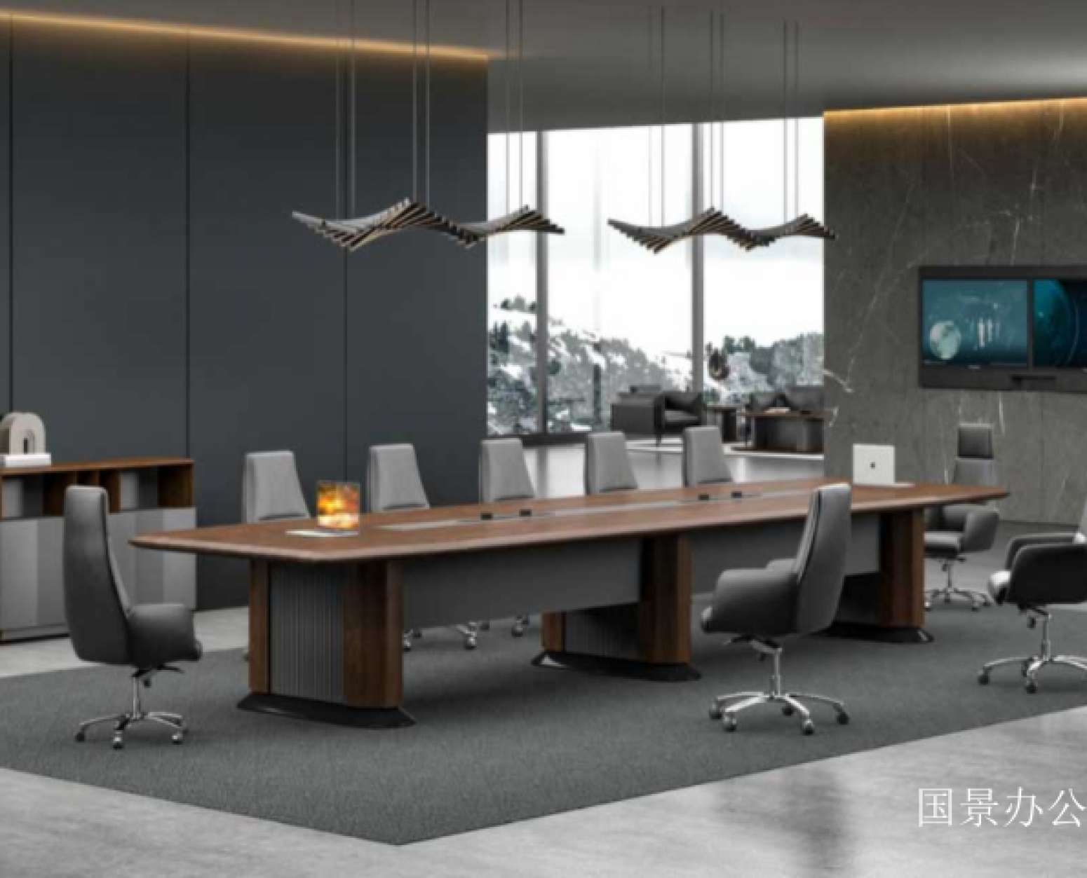 国景办公办公家具产品《卡斯特系列实木会议桌》【图1】