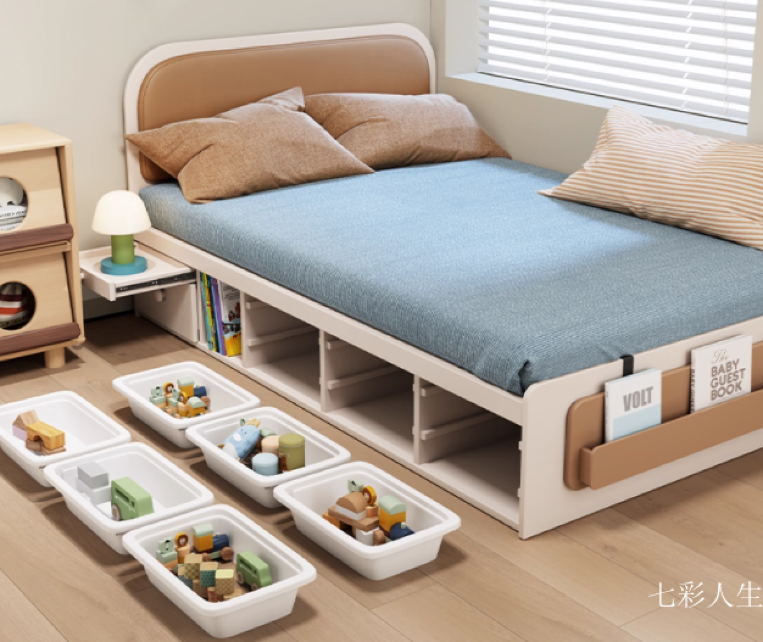 七彩人生儿童家具产品《小户型收纳床》【图0】