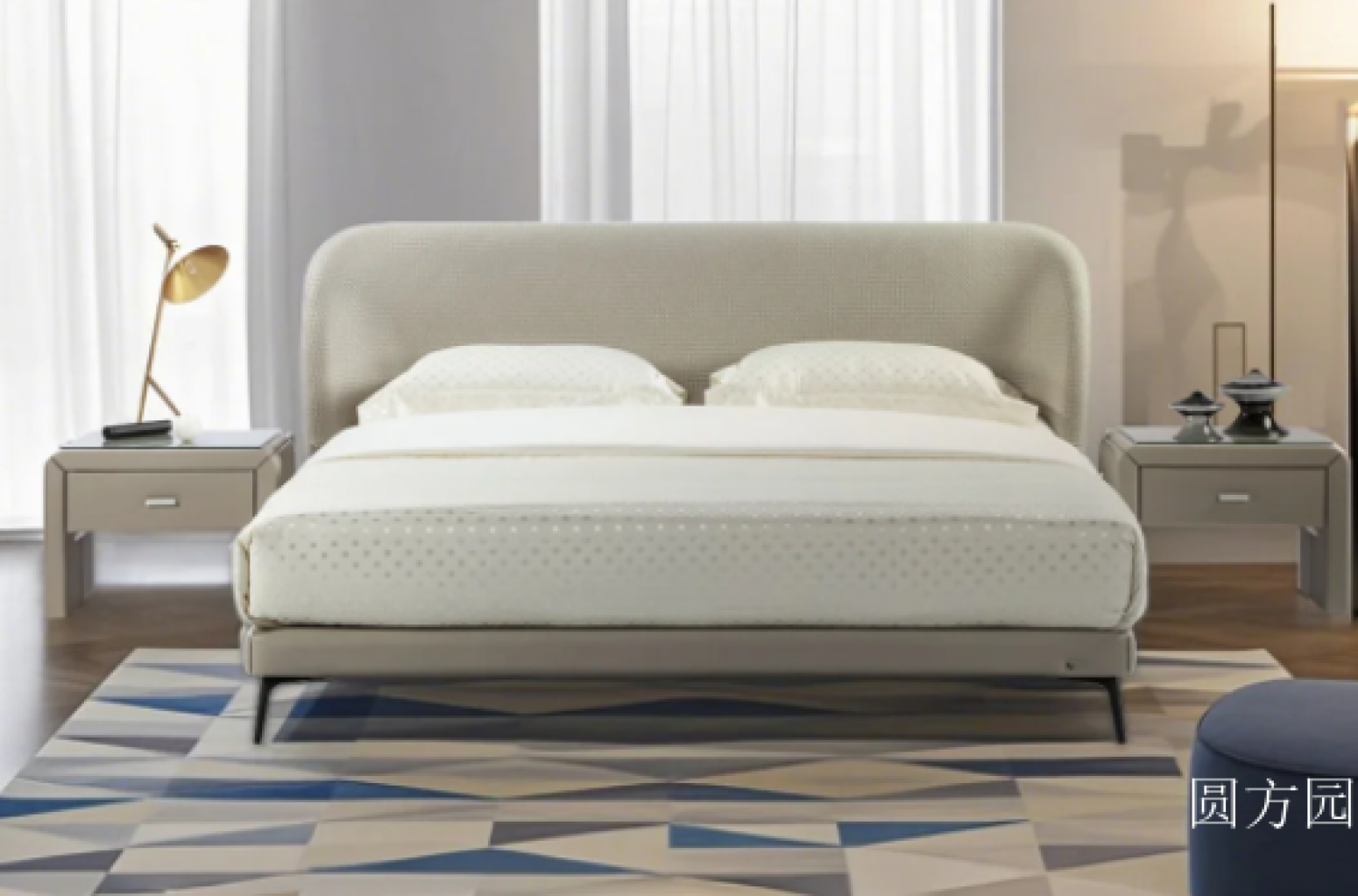 圆方园客卧家具产品《弧面软床》【图0】