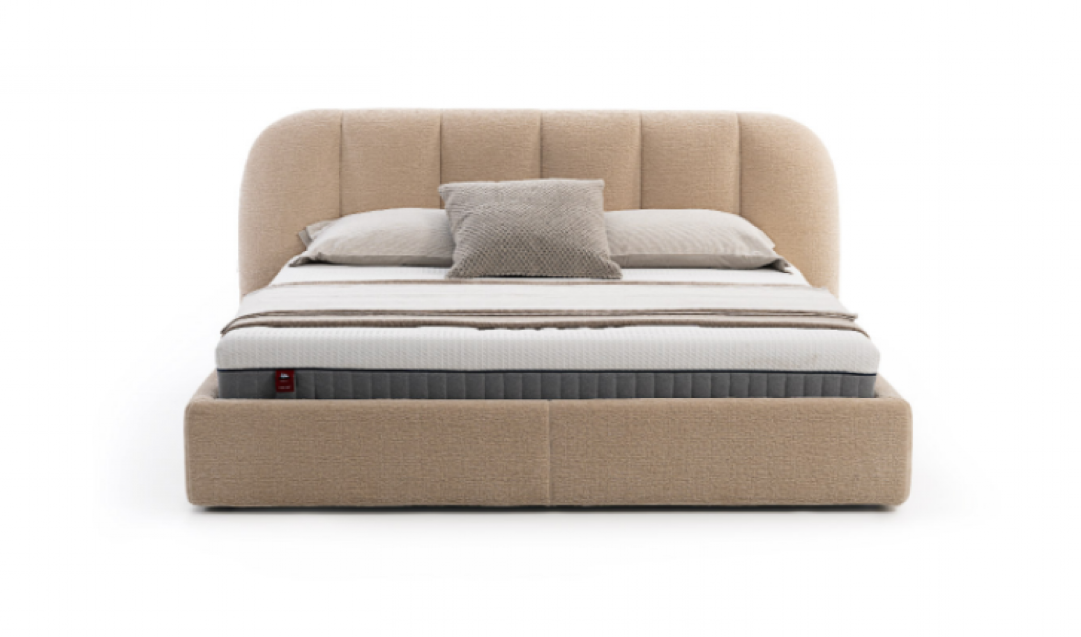 华意家居客卧家具产品《浅米布艺弧形软床》【图0】