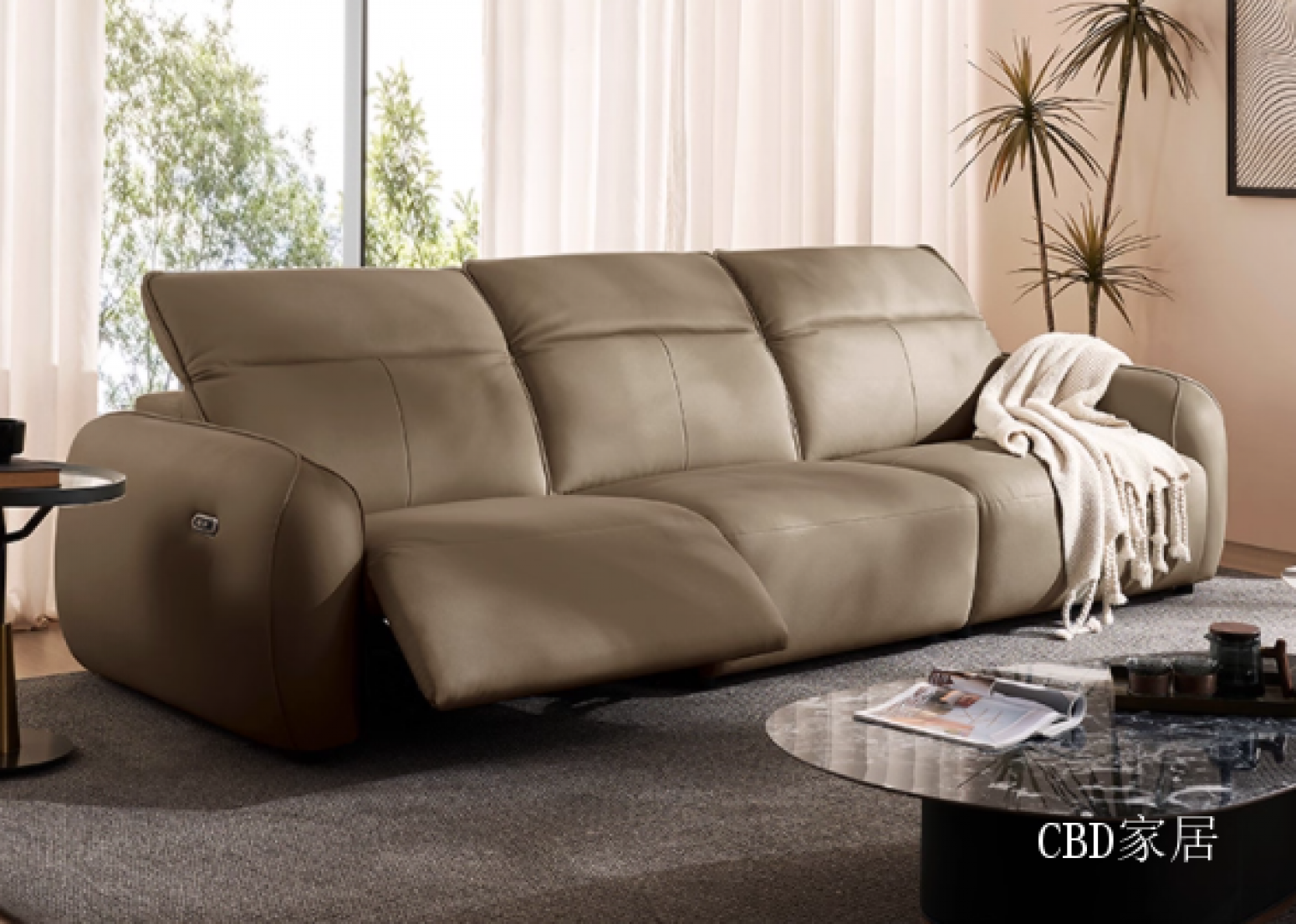 CBD家居智能家居产品《0靠墙真皮电动沙发》【图0】